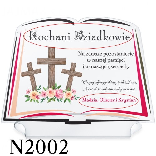 Podstawka na znicz księga duża WSZYSTKICH ŚWIĘTYCH nadruk