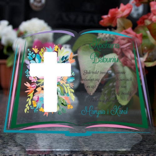Podstawka na znicz księga duża WSZYSTKICH ŚWIĘTYCH nadruk