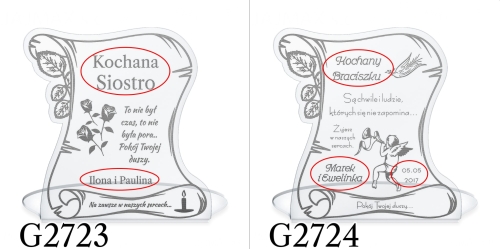 Statuetka list dekoracja na cmentarz Wszystkich Świętych grawer