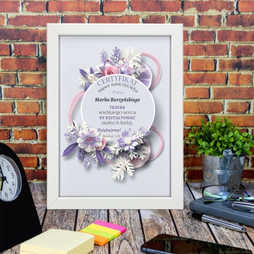 CERTYFIKAT NAJLEPSZEGO NAUCZYCIELA prezent dla nauczyciela nadruk