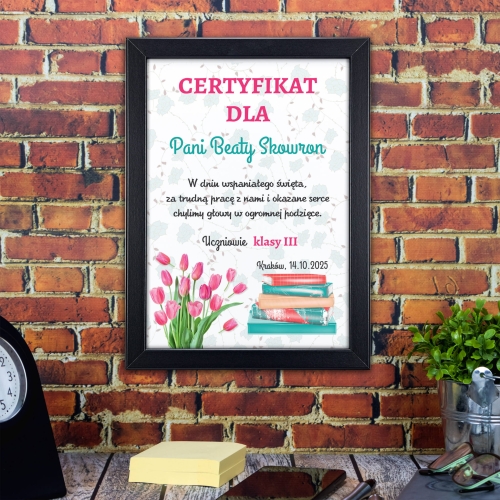 DYPLOM najlepszego nauczyciela PREZENT dla nauczyciela nadruk