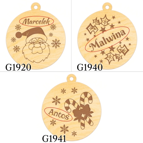 Drewniana Bombka Upominek NA MIKOŁAJKI  dla dzieci grawer