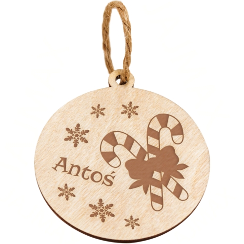 Drewniana Bombka Upominek NA MIKOŁAJKI  dla dzieci grawer