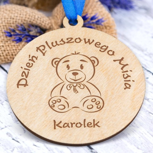 Medal na DZIEŃ PLUSZOWEGO MISIA z imieniem grawer 