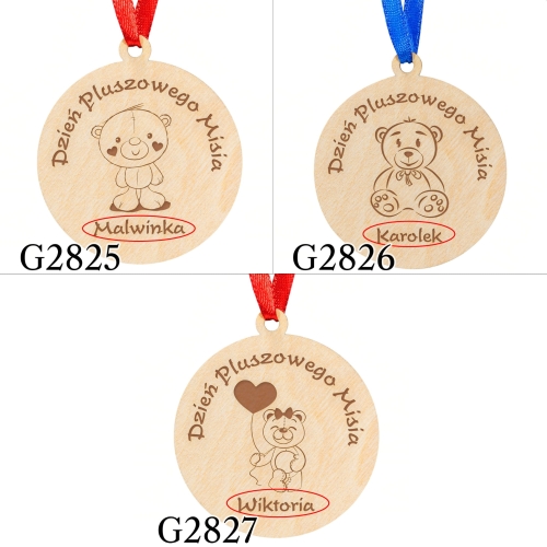 Medal na DZIEŃ PLUSZOWEGO MISIA z imieniem grawer 