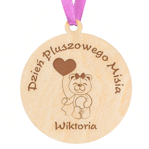 Medal na DZIEŃ PLUSZOWEGO MISIA z imieniem grawer 