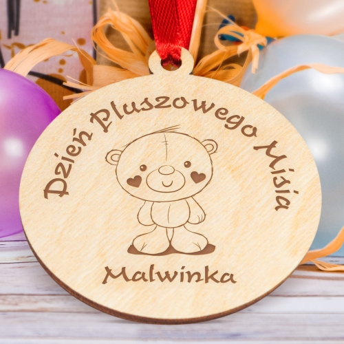 Medal na DZIEŃ PLUSZOWEGO MISIA z imieniem grawer 