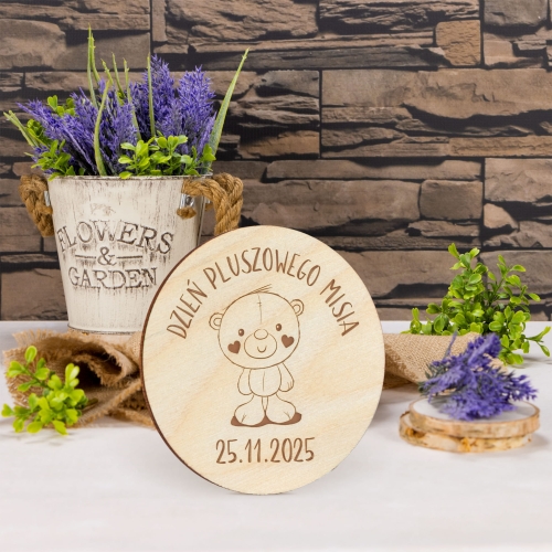 MAGNES koło na dzień pluszowego misia DLA PRZEDSZKOLAKA grawer
