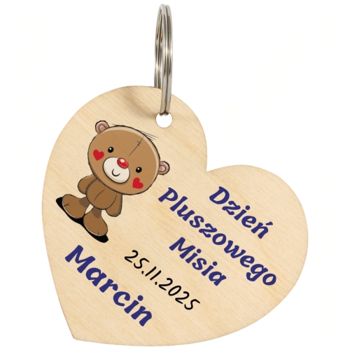 BRELOK SERCE z pralinkami na Dzień Pluszowego Misia IMIĘ nadruk
