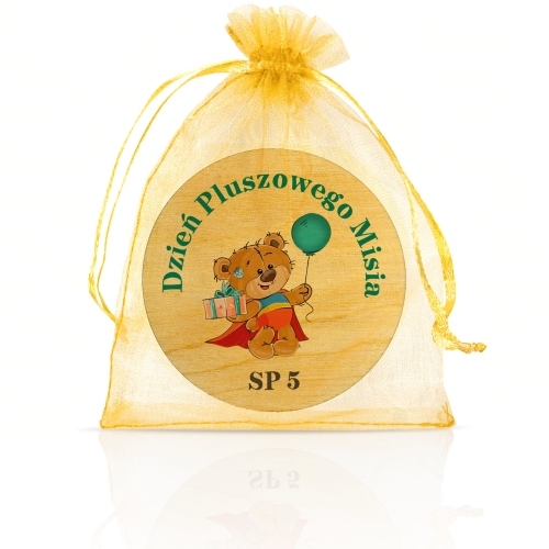 Magnes koło DZIEŃ PLUSZOWEGO MISIA nadruk