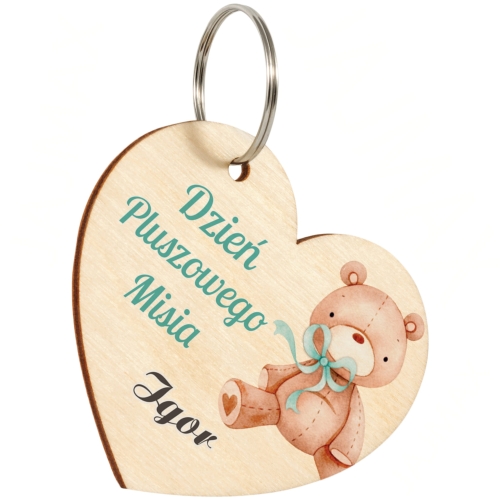 Zestaw Miód i Breloczek serce na DZIEŃ PLUSZOWEGO MISIA imienny