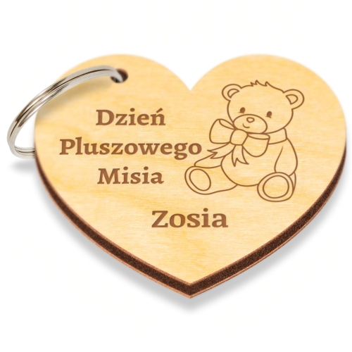Prezent dla dzieci DZIEŃ PLUSZOWEGO MISIA cukierki i brelok imię