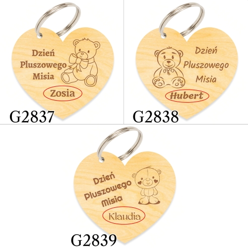 Prezent dla dzieci DZIEŃ PLUSZOWEGO MISIA cukierki i brelok imię