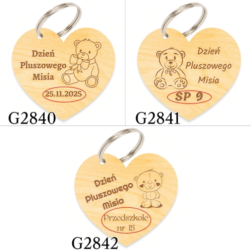 SŁODKI ZESTAW na Dzień Pluszowego Misia brelok i miodzik grawer