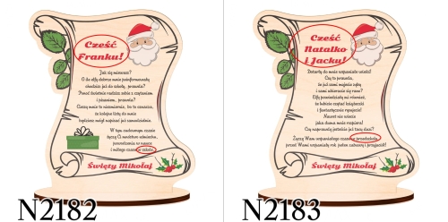 Statuetka list od ŚWIĘTEGO MIKOŁAJA na MIKOŁAJKI dla dziecka