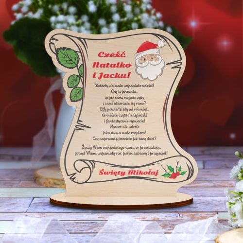 Statuetka list od ŚWIĘTEGO MIKOŁAJA na MIKOŁAJKI dla dziecka
