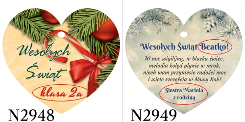 Czekolada Merci z sercem PREZENT NA BOŻE NARODZENIE nadruk