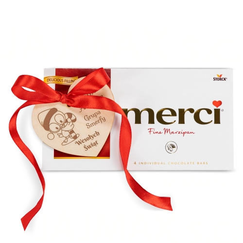 CZEKOLADA MERCI Z SERCEM Prezent na święta grawer