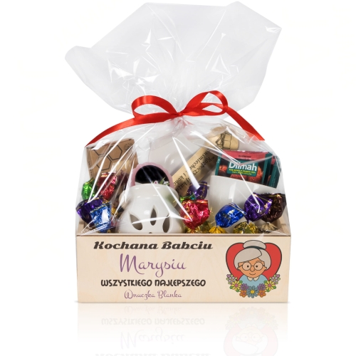 Wyjątkowy prezent na DZIEŃ BABCI KOSZ PREZENTOWY nadruk
