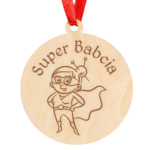 Herbaciarka drewniana z medalem na DZIEŃ BABCI DZIEŃ DZIADKA