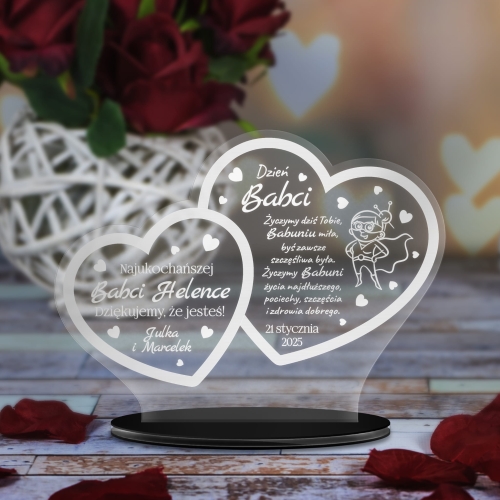 STATUETKA SERCA z życzeniami prezent na Dzień Babci