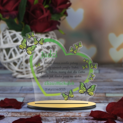 Statuetka z życzeniami na DZIEŃ BABCI nadruk 