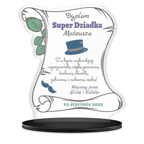 Statuetka dla dziadka z życzeniami PREZENT NA DZIEŃ DZIADKA