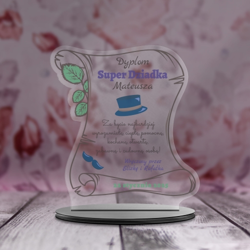 Statuetka dla dziadka z życzeniami PREZENT NA DZIEŃ DZIADKA