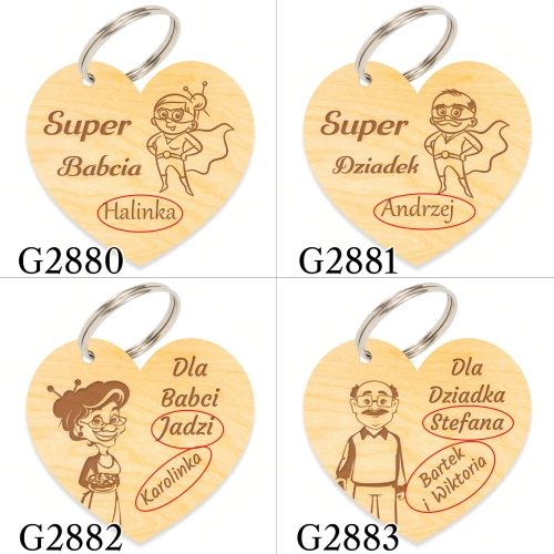 BRELOK DO KLUCZY I PRALINKI prezent na DZIEŃ BABCI I DZIADKA