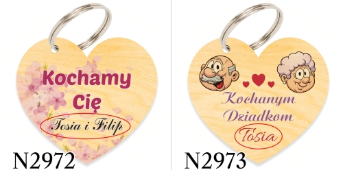 Drewniany breloczek  + cukierki prezent na DZIEŃ BABCI I DZIADKA