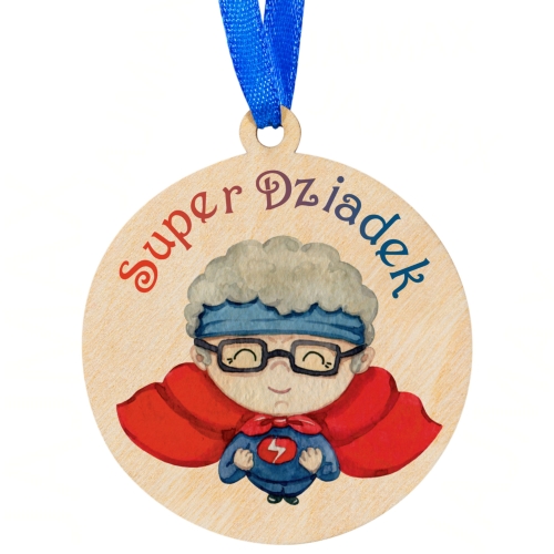 Medal dla super dziadka prezent na DZIEŃ DZIADKA nadruk