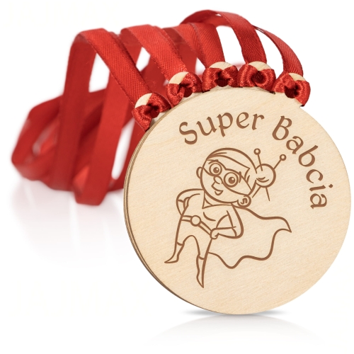 ODZNAKA SUPER BABCIA zestaw 10 sztuk medali na Dzień Babci