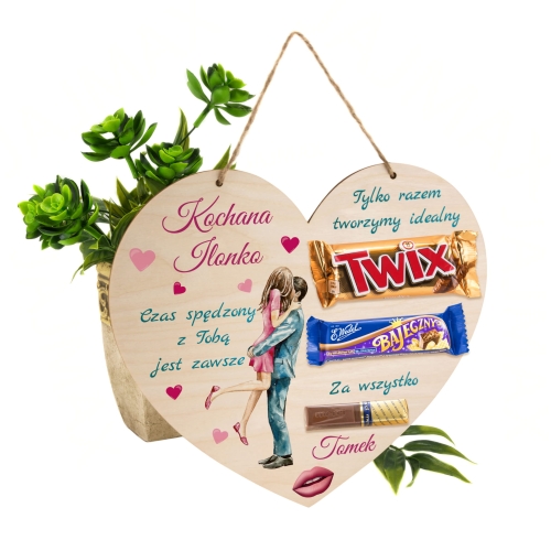 Słodki upominek na Walentynki DYPLOM SERCE nadruk