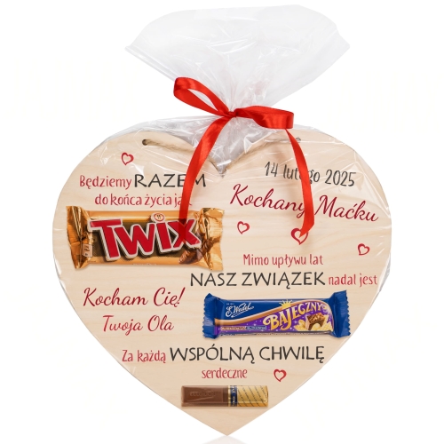 Słodki upominek na Walentynki DYPLOM SERCE nadruk