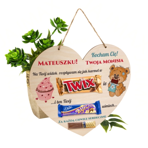 Słodki upominek na Walentynki DYPLOM SERCE nadruk