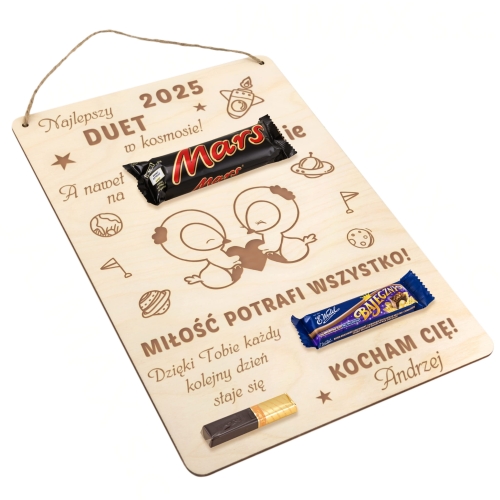 Tabliczka prostokąt SŁODKI DYPLOM upominek na Walentynki grawer