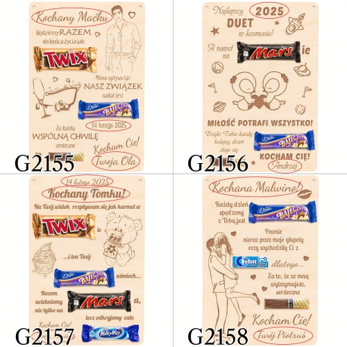 Tabliczka prostokąt SŁODKI DYPLOM upominek na Walentynki grawer