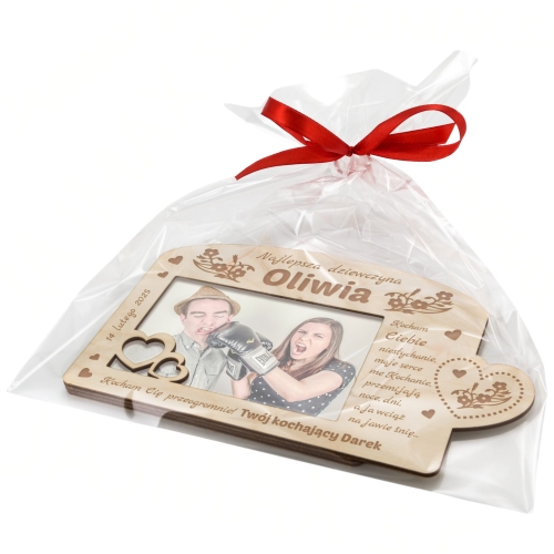 Ramka na zdjęcie serce 10x15 UPOMINEK DLA ZAKOCHANYCH grawer