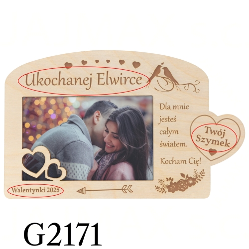 Ramka na zdjęcie serce 10x15 UPOMINEK DLA ZAKOCHANYCH grawer