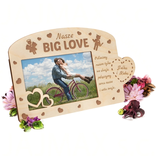 Ramka na zdjęcie serce 10x15 UPOMINEK DLA ZAKOCHANYCH grawer