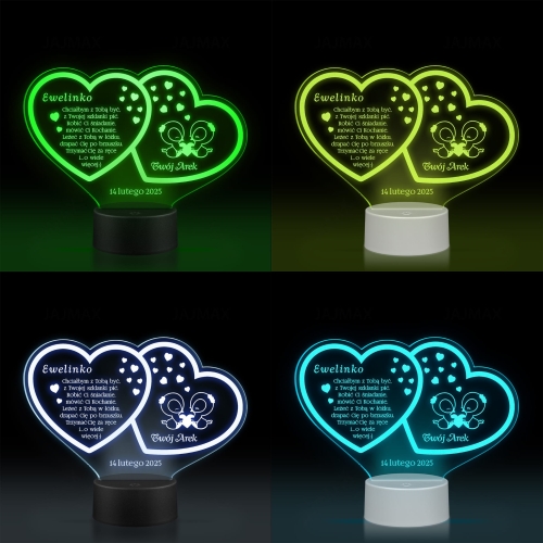 Statuetka na WALENTYNKI LED wyjątkowy prezent dla Niej grawer