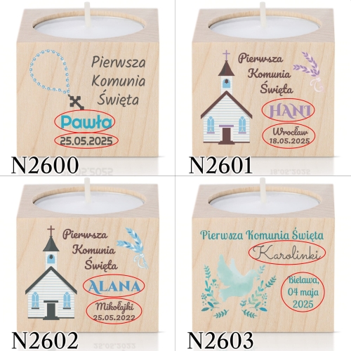 ŚWIECZNIK pierwsza komunia święta nadruk