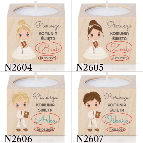 ŚWIECZNIK pierwsza komunia święta nadruk