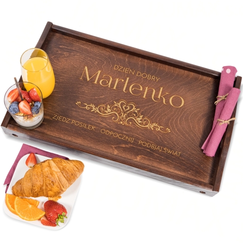 STOLIK ŚNIADANIOWY prezent dla par na Walentynki GRAWER
