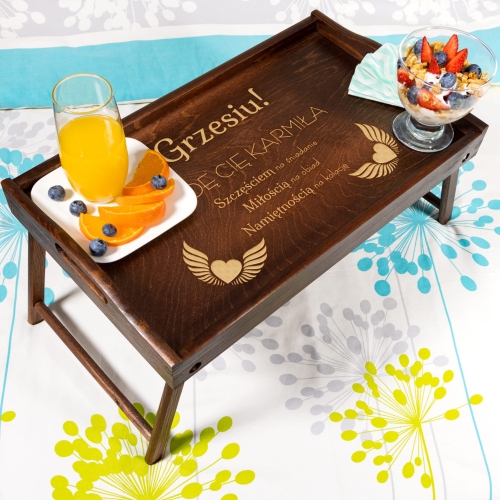 STOLIK ŚNIADANIOWY prezent dla par na Walentynki GRAWER