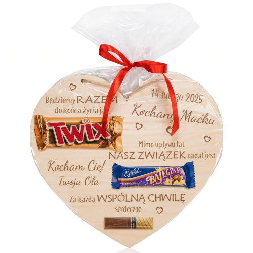 SŁODKI UPOMINEK NA WALENTYNKI obrazek serce GRAWER 