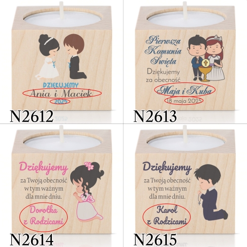 ŚWIECZNIK pierwsza komunia święta nadruk