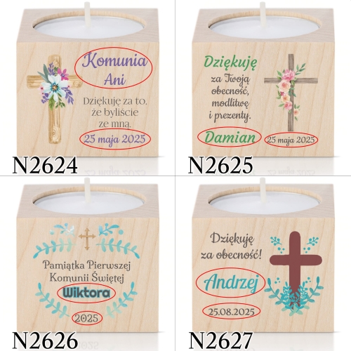 ŚWIECZNIK pierwsza komunia święta nadruk