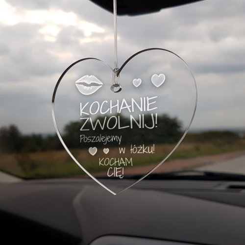 ZAWIESZKA DO SAMOCHODU prezent na Walentynki dla kierowcy grawer