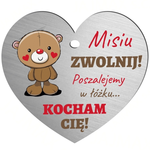 Srebrna zawieszka do samochodu PREZENT DLA KIEROWCY WALENTYNKI